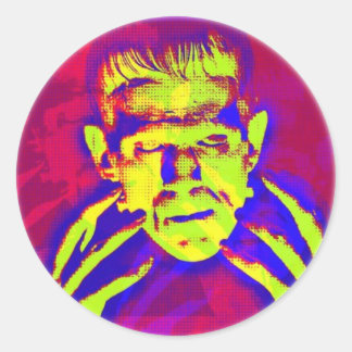 Pop Art Frankenstein Classic Round Sticker