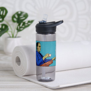 Pop Art Frankenstein Monster Drinking Tea Halftone Water Bottle