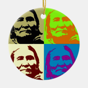 Pop Art Freedom Fighter Geronimo Ceramic Tree Decoration