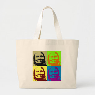 Pop Art Freedom Fighter Geronimo Large Tote Bag