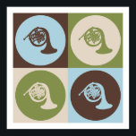 Pop Art French Horn Poster<br><div class="desc">Pop Art French Horn. Get this fun design featuring your hobby,  occupation,  or obsession on great t-shirts,  stickers & much more. They also make great gifts!</div>