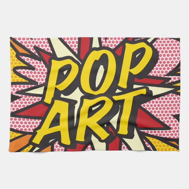 POP ART Fun Retro Comic Book Tea Towel (Horizontal)