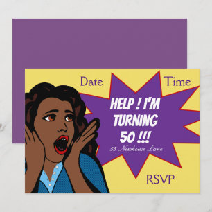 Pop Art funny 50th birthday Party Invitation