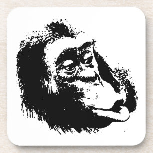 Pop Art Funny Chimpanzee Coaster