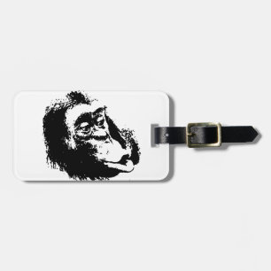 Pop Art Funny Chimpanzee Luggage Tag