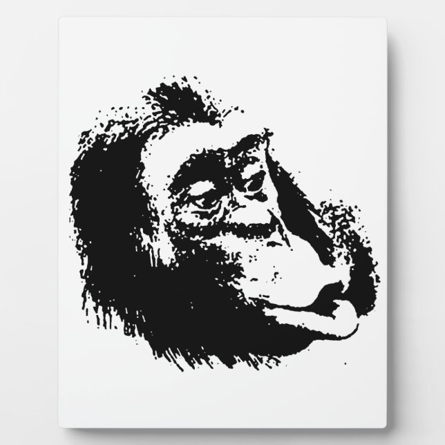 Pop Art Funny Chimpanzee Plaque (Front)