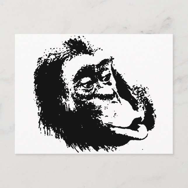 Pop Art Funny Chimpanzee Postcard (Front)