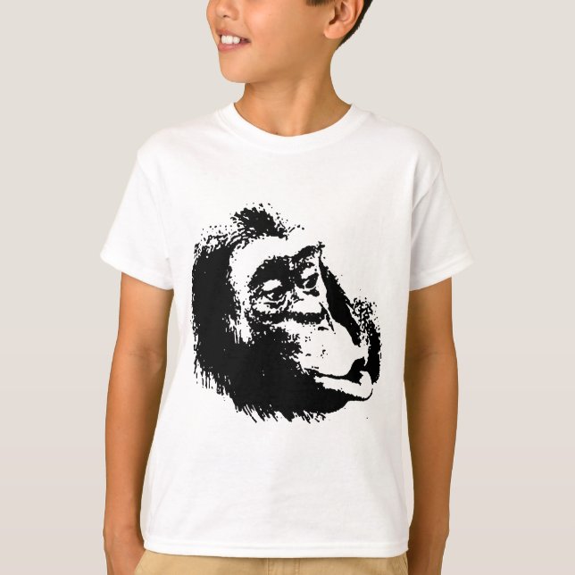 Pop Art Funny Chimpanzee T-Shirt (Front)