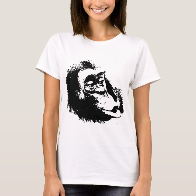 Pop Art Funny Chimpanzee T-Shirt (Front)