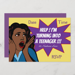 Pop Art funny teenage girl Party Invitation