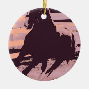 Pop Art Galloping Horse Ceramic Tree Decoration