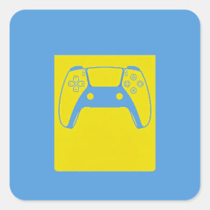 Pop Art Gaming Controller Sticker - Blue & Yellow
