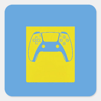 Pop Art Gaming Controller Sticker - Blue & Yellow 