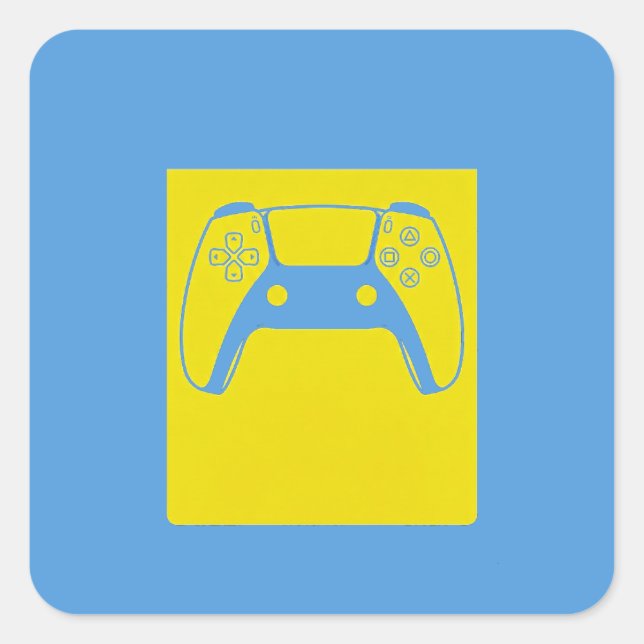 Pop Art Gaming Controller Sticker - Blue & Yellow  (Front)