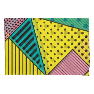 Pop art, geometric, bold squiggles pillowcase
