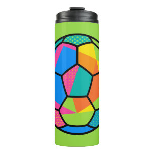 Pop Art Geometric Soccer Ball Art Thermal Tumbler