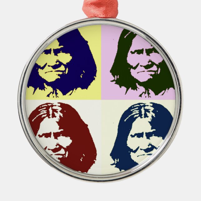 Pop Art Geronimo Metal Tree Decoration (Front)