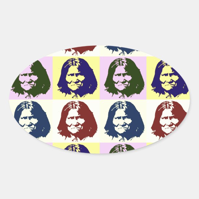 Pop Art Geronimo Oval Sticker (Front)