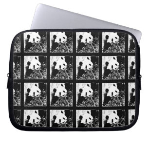 Pop Art Giant Panda Black and White Computer Laptop Sleeve