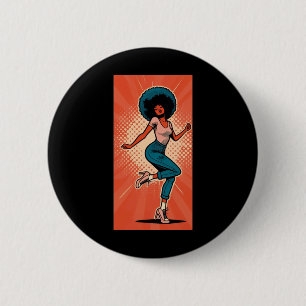 Pop Art Girl Dancing Pose Leg Sticker 6 Cm Round Badge