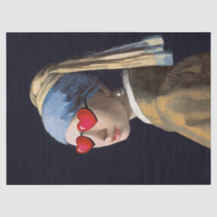 Pop Art Girl with a Pearl Earring Decoupage Tissue Paper