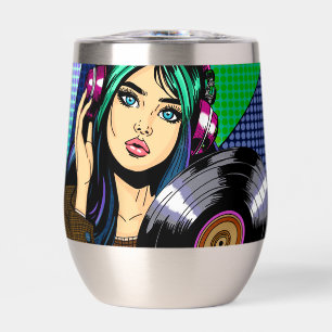 Pop Art Girl with Record