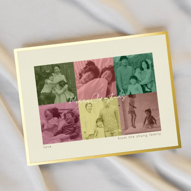 Pop art Gold foil Christmas photo Holiday Card (Creator Uploaded)