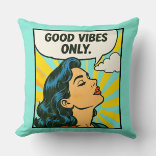 Pop Art “Good Vibes Only” Cushion
