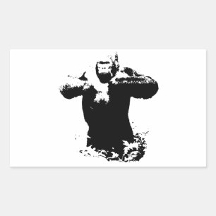 Pop Art Gorilla Beating Chest Rectangle Sticker