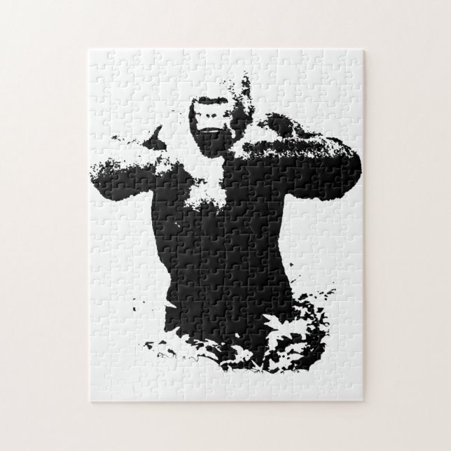 Pop Art Gorilla Beating Chest Wild Animals Jigsaw Puzzle (Vertical)