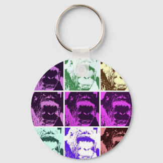 Pop Art Gorilla Faces Key Ring