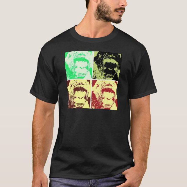 Pop Art Gorilla Faces T-Shirt (Front)