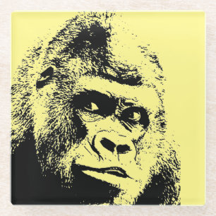 Pop Art Gorilla Glass Coaster