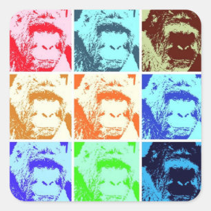 Pop Art Gorilla Square Sticker
