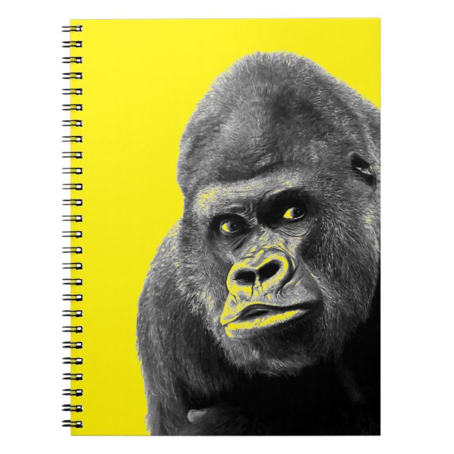 Pop Art Gorilla Yellow Grey Notebook (Front)