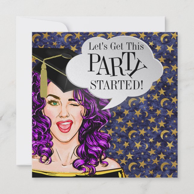 Pop Art Graduation 2 PARTY Invitation (Front)