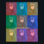 Pop Art Graduation Photo Trendy Retro Colour Block Poster<br><div class="desc">Customise a graduate photo with this Pop-Art style poster print. Pair your favourite photograph(s) with these colourful transparent colour blocks in shades of red, pink, blue, green, yellow, orange, and purple. Edit to add graduate year, something else, or delete it. ✏️Simply click on the "PERSONALIZE" button to begin editing. 🌀Need...</div>