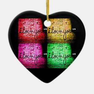 Pop Art Graffiti Love Wall Ceramic Tree Decoration