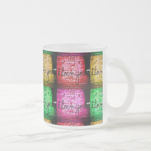 Pop Art Graffiti Love Wall Frosted Glass Coffee Mug