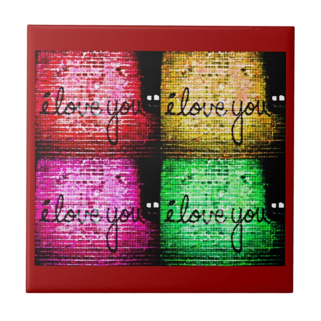 Pop Art Graffiti Love Wall Tile (Front)