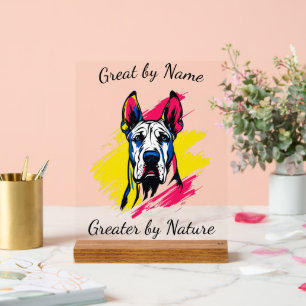 Pop Art Great Dane Customisable Design Acrylic Sign