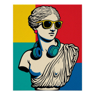 Pop Art Greek Statue Poster