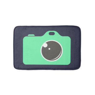 Pop Art Green Camera Bath Mat