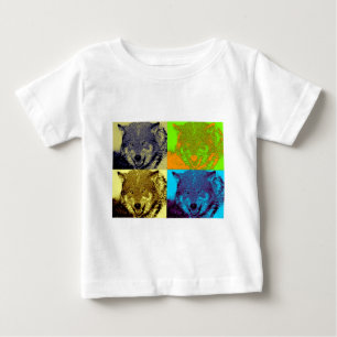 Pop Art Grey Wolf Baby T-Shirt