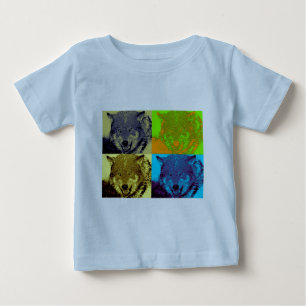 Pop Art Grey Wolf Baby T-Shirt