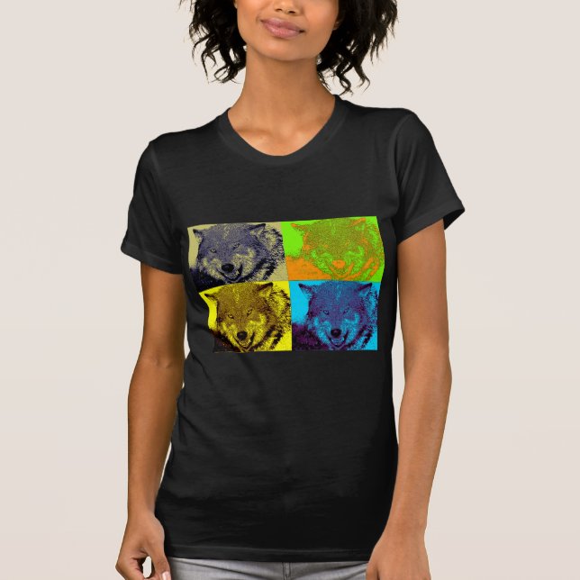 Pop Art Grey Wolf T-Shirt (Front)