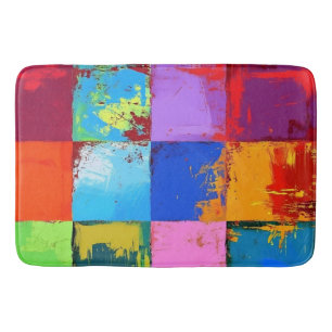 Pop Art grunge Colour Blocks Bath Mat