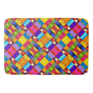 Pop Art grunge Colour Blocks Bath Mat