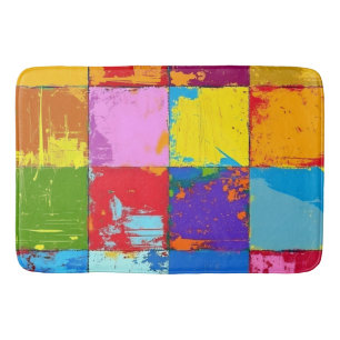 Pop Art grunge Colour Blocks Bath Mat