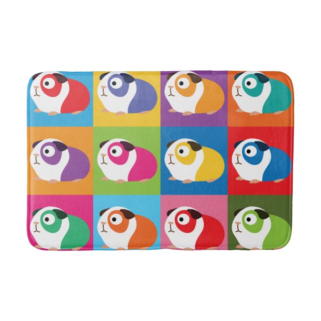 Pop Art Guinea Pigs Bath Mat (Front)